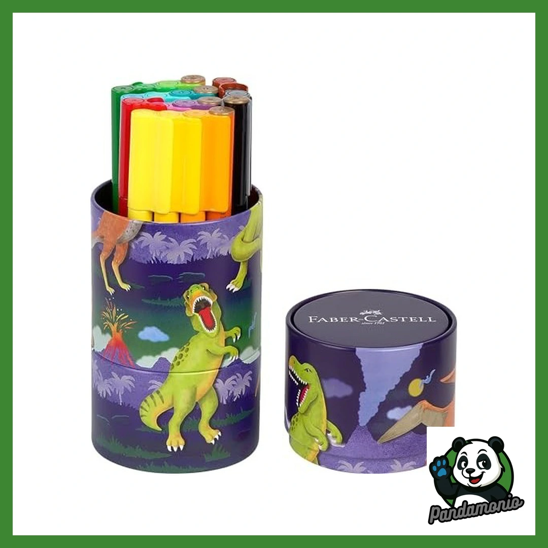 4005401555469 Set dinosauro in latta con 20 pennarelli Connector Pen - immagine 1